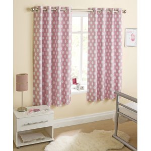 ECLIPSE PINK EYELET CURTAINS LAST PAIR