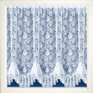Kensington White Lace Flounce Net Curtain  please select 2 gathers