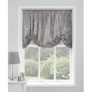 Metalic grey Tie blind Block out fabric one size only