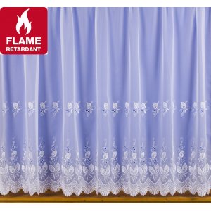 Fire Retardant Simone White Voile Net Curtain