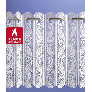 Fire Retardant White or Cream Corsica Lace Blind