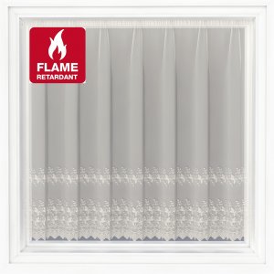 Elizabeth Fire Retardant White Voile Net Curtain