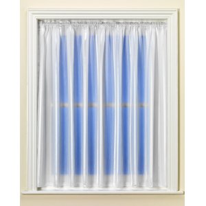 CARAVAN CURTAIN CHEVRON WHITE VOILE WITH LEAD WEIGHTED BASE
