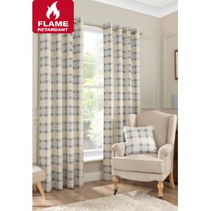 Newport duck egg eyelet top fire retardant curtains