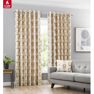Tivoli fire retardant eyelet top curtains