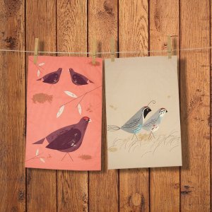 MAGPIE TEA TOWELS 1 QUAIL & 1 GROUSE IN PACK