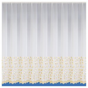 Windsor white voile with gold  embroidered yarn