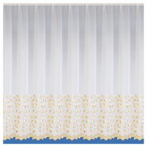 Windsor white voile with gold  embroidered yarn