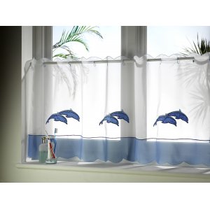 DOLPHIN CAFE CURTAIN:  width of each cutain 59 discontinued