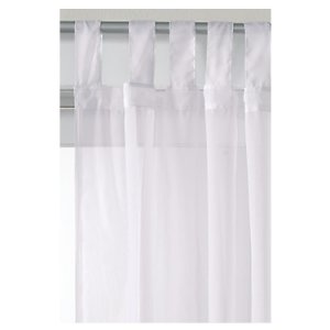 WHITE TAB TOP VOILE PANEL :150CM WIDE