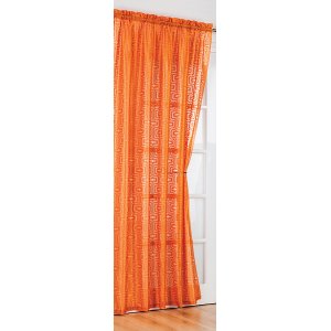 RICHMOND  ORANGE VOILE PANEL 60,S INSPIRED EACH PANEL 142CM WIDE