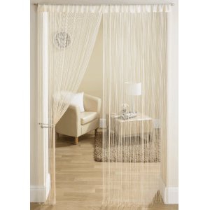 PLAIN CREAM VANILLA STRING PANEL: 95CM WIDE x 200cm drop price is per pair