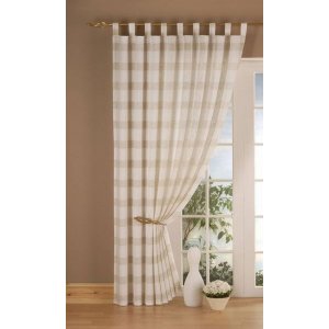 LINEN CHECK CREAM PANEL:150CM