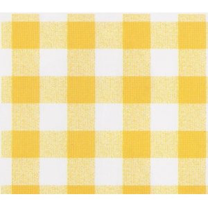 GINGHAM YELLOW PVC TABLECOVERING JUSTWIPE: roll end 2mtrs