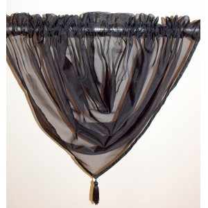 PLAIN VOILE SWAG BLACK:
