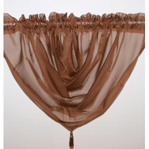 PLAIN VOILE SWAG CHOCOLATE: