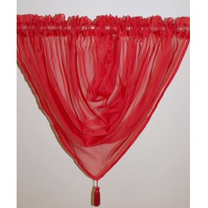 PLAIN VOILE SWAG RED: