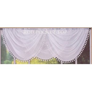 VOILE MACRAME LACE PELMET SWAG PRICE EACH