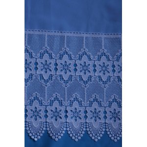 HAZELWHITE MACRAME BASE  EMBROIDERED VOILE