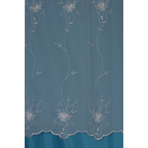 LYDIA WHITE EMBROIDERED VOILE