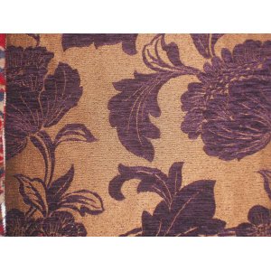 OPULENCE FLORAL FABRIC AUBERGINE