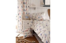 BEACH HUTS READY MADE CURTAINS pencil pleat top