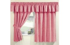 MAISY RED GINGHAM CURTAINS (PELMET SOLD SEPARATE)