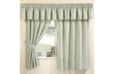 MAISY GREEN GINGHAM CURTAINS(PELMET SOLD SEPARATE)