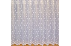 SAPPHIRE LEAF: white all over embroidered leaf  voile  priced per metre