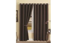 LUNA EYELET TOP FAUX SILK BLACKOUT LINED CURTAINS