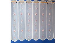 CHERRY BLOSSOM WHITE VOILE  CAFE CURTAIN