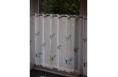 EMBROIDERED VOILE PANELS BUTTERFLY BLUE