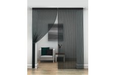 BLACK STRING CURTAINS PER PAIR