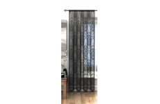 FR TREATED HAMPTON BLACK LACE PANEL EACH PANEL 137CM WIDE
