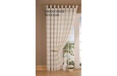 LINEN CREAM  CHECK TAB TOP PANELS CLEARANCE