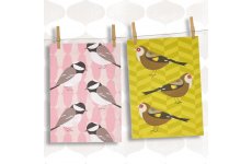 MAGPIE TEA TOWELS COALTIT & GOLDFINCH