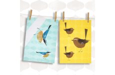 MAGPIE TEA TOWELS NUTHATCH & WREN