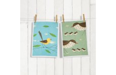 MAGPIE TEA TOWEL THRUSH & WAGTAIL