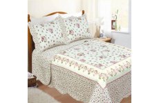 ROSEBUD SCALLOPED FLORAL QUILTED BEDSPREADS