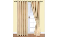 BELFIELD NATURAL EYELET CURTAINS PRICED PER PAIR