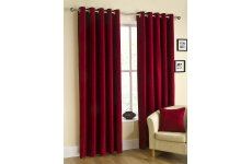 BELFIELD CHENILLE RICO WINE CURTAINS EYELET TOP PRICED PER PAIR