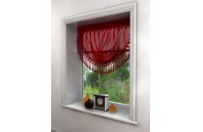 RED VOILE MACRAME TEARDROP LACE TRIM SWAG