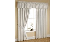 OLIVIA CREAM LINED VOILE CURTAINS WITH HEADING TAPE TOP