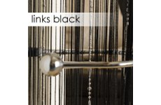 BLACK STRING CURTAINS WITH SILVER PLASTIC STRINGS(FOR CHAIN LOOK EFFECT) EACH PANEL 90CM WIDE X 200C
