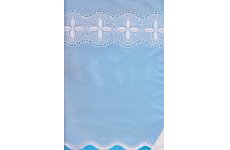 ABIGAIL PLAIN  WHITE VOILE WITH EMBROIDERED INSERT & SCALLOPED BASE PICTURE IS SHOWING THE BASE