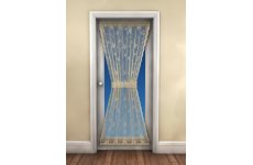 BUTTERFLY  WHITE DOOR CURTAIN 183CM DROP X 114CM WIDE