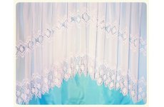 MORGAN   WHITE OR CREAM VOILE MACRAME LACE JARDINIERE