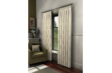 FLORENCE CRUSHED CREAM VOILE LINED CURTAINS  WITH LEAF MOTIF ONE SIZE ONLY  46 INCHES WIDE X 72 drop