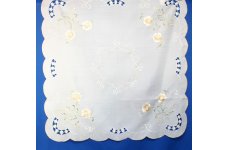 DESIGN NUMBER 2 EMBROIDERED WHITE TABLECLOTH