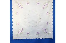 DESIGN NUMBER 3 EMBROIDERED WHITE TABLECLOTH